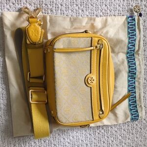 Tory Burch Yellow and Cream Crossbody Bag